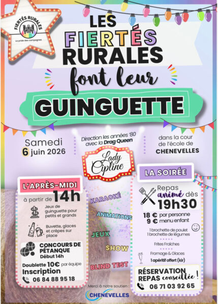 Le 6 juin : les Fiertés Rurales font leur guinguette