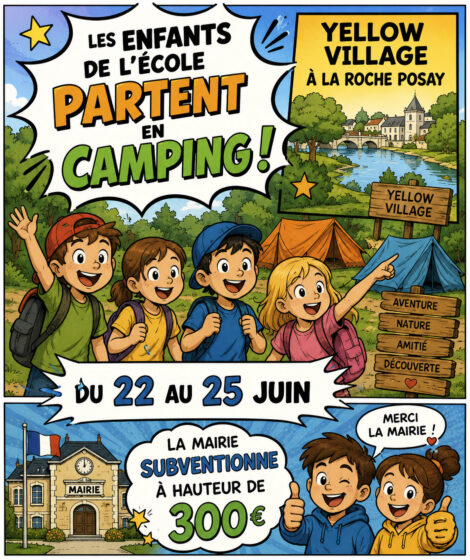 Du 22 au 25 juin : séjour des enfants de l&rsquo;école au camping Yellow Village