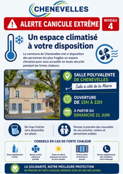 En raison des fortes chaleurs, un espace climatisé à votre disposition