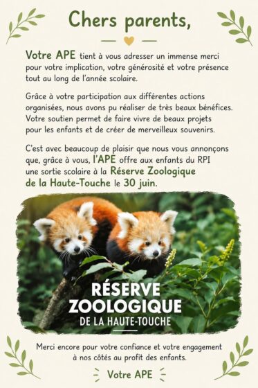 Une belle récompense pour les enfants du RPI Chenevelles / Monthoiron !